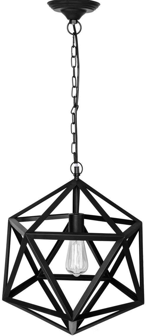 Pendant Lighting Vintage Industrial Edison Hanging 1 Light Cage Loft Lamp Guard (Rhombus)