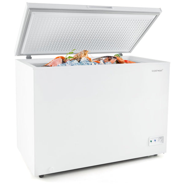 10 Cu.Ft. Chest Freezer, Compact Deep Freezer with 7-Level Adjustable Temperature, Removable Basket