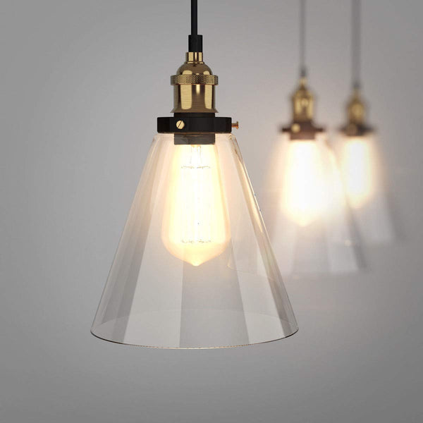 Pendent Lamp 1 Light Industrial Vintage Home Bar Restaurant Glass Chandelier Ceiling Light with Bulb