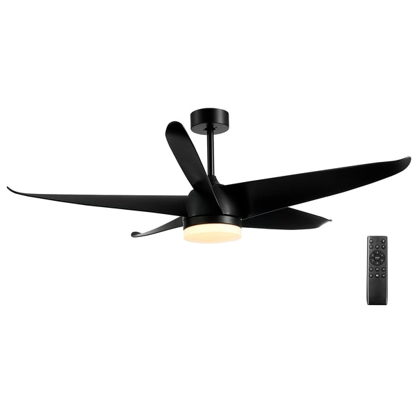 60 Inch Ceiling Fan with Light, Outdoor Indoor LED Ceiling Fan w/Remote for Living Room Patio
