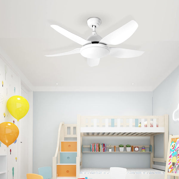 42Inch Ceiling Fan with LED Light and Remote Control, Kids Fan Light with 5 Blades