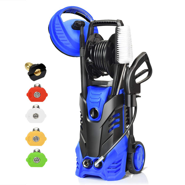 3000PSI Electric High Pressure Washer, 2 GPM 2000W Portable Power Washer Deck Patio Cleaner with Nozzles (Blue)