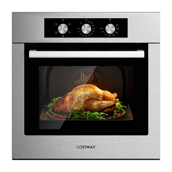 24" Single Wall Oven, Electric Built-in Wall Oven with 2.47 Cu. Ft. Capacity, 5 Cooking Functions