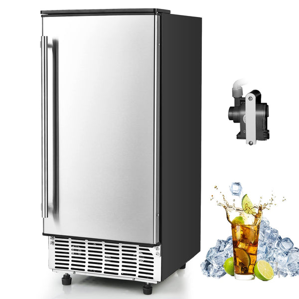 Commercial Ice Maker, 80LBS/24H Freestanding and Under Counter 115V Industrial Ice Machine with Self-Cleaning Function