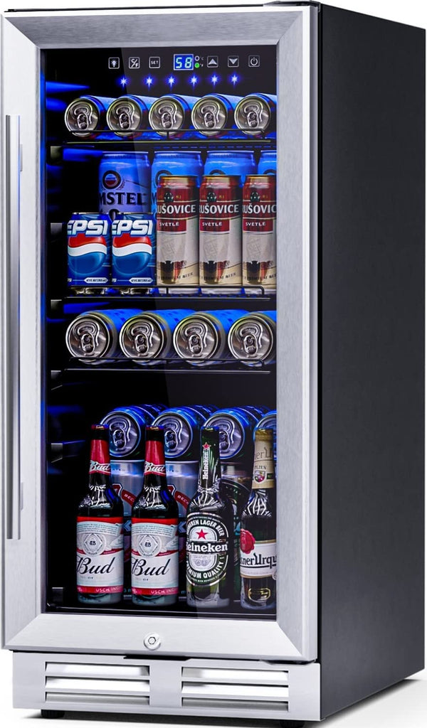 ARLIME 15" Beverage Cooler Refrigerator, 100 Can Built-in or Free Standing Beverage Fridge