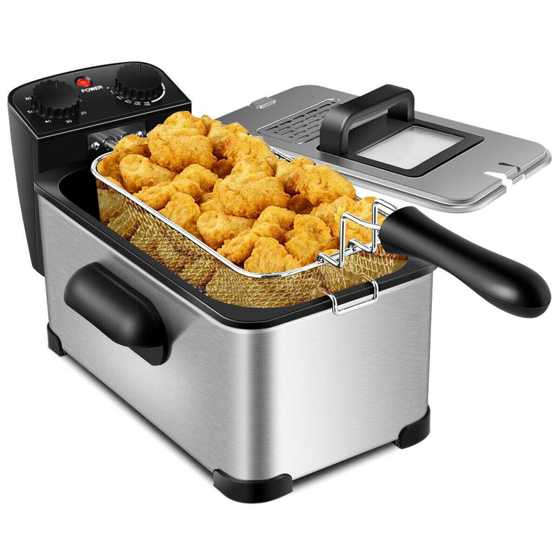 ARLIME Deep Fryer with Basket, 3.2Qt Stainless Steel Electric Oil Fryer