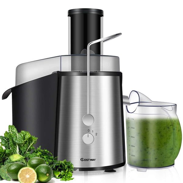 Juice Extractor, 75MM Wide Mouth Stainless Steel Juicer Machines, 2-Speed Setting High Speed Masticating Juicer Machine
