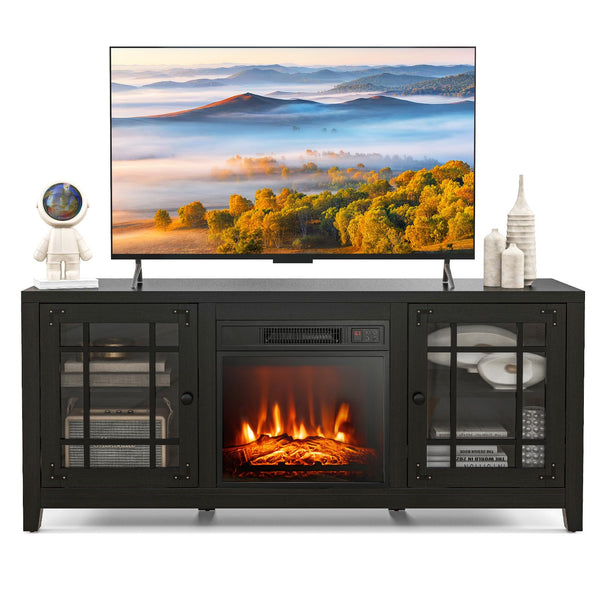 Electric Fireplace TV Stand for TVs up to 65-inch, 18-inch Fireplace Entertainment Center with Remote Control