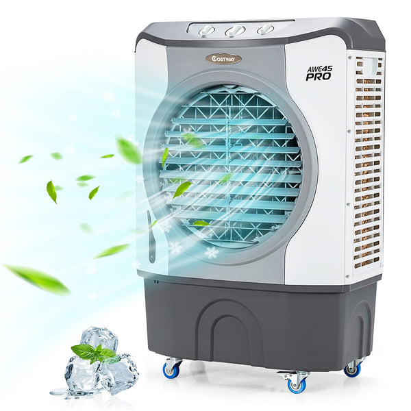 Evaporative Air Cooler, 4-in-1 9740 CFM Swamp Cooler with 100°Oscillation, 210W Cooling Fan