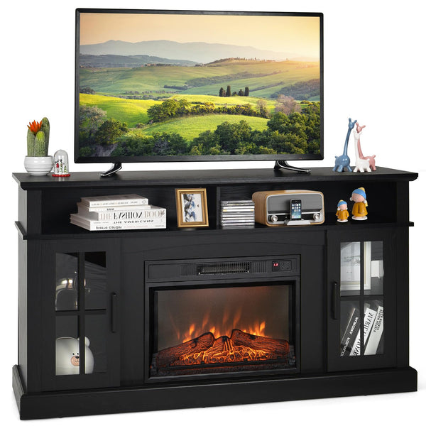 Fireplace TV Stand for TVs Up to 65 Inch, 23 Inches Electric Fireplace with Remote Control
