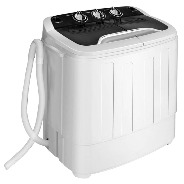 Portable Washing Machine, Twin Tub 13Lbs Capacity Washer 8Lbs and Spinner 5Lbs with Control Knobs