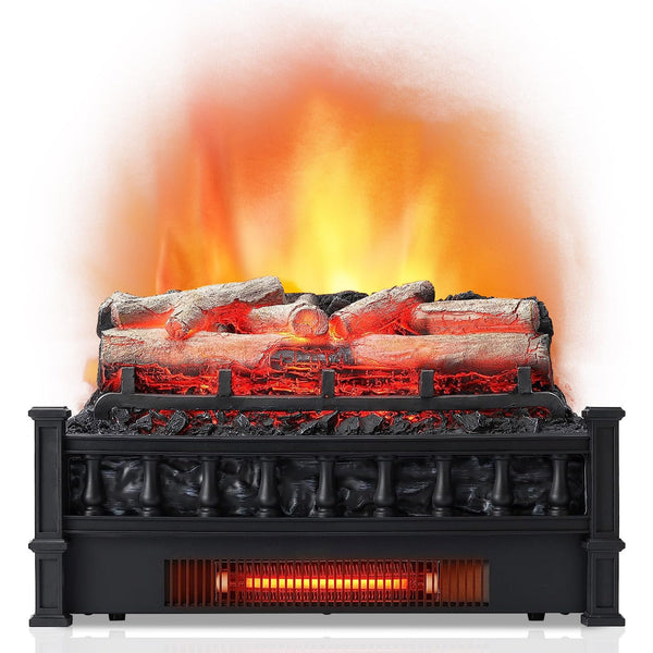 20” Electric Fireplace Log Set Heater with Adjustable Temp, Overheating Protection, Realistic Birch Wood Ember Bed