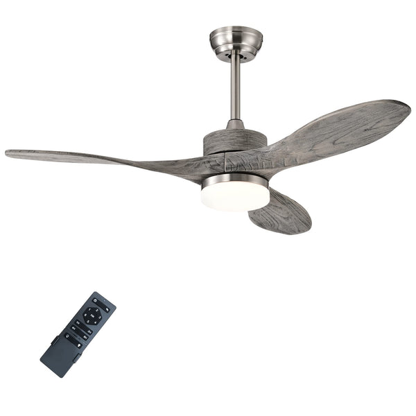 48 Inches Ceiling Fan with LED Light and Remote Control, Reversible Ceiling Fan with 6 Wind Speeds (Nickel)