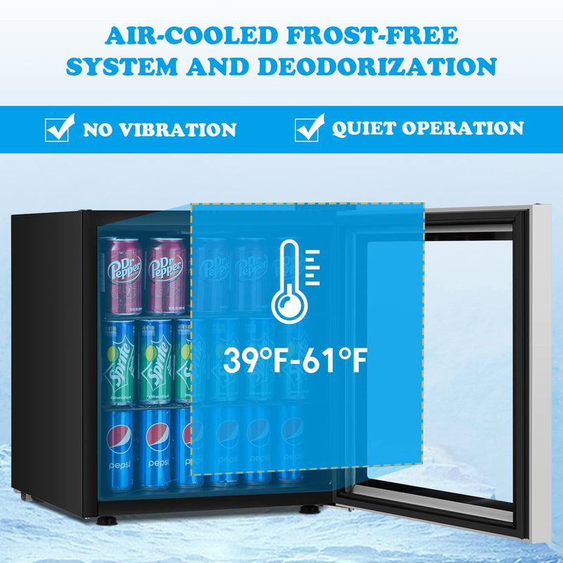 ARLIME Mini Fridge, Drink Cooler, 60 Can, Beverage Refrigerator for Bedroom, Office, Home Kitchen, Bar