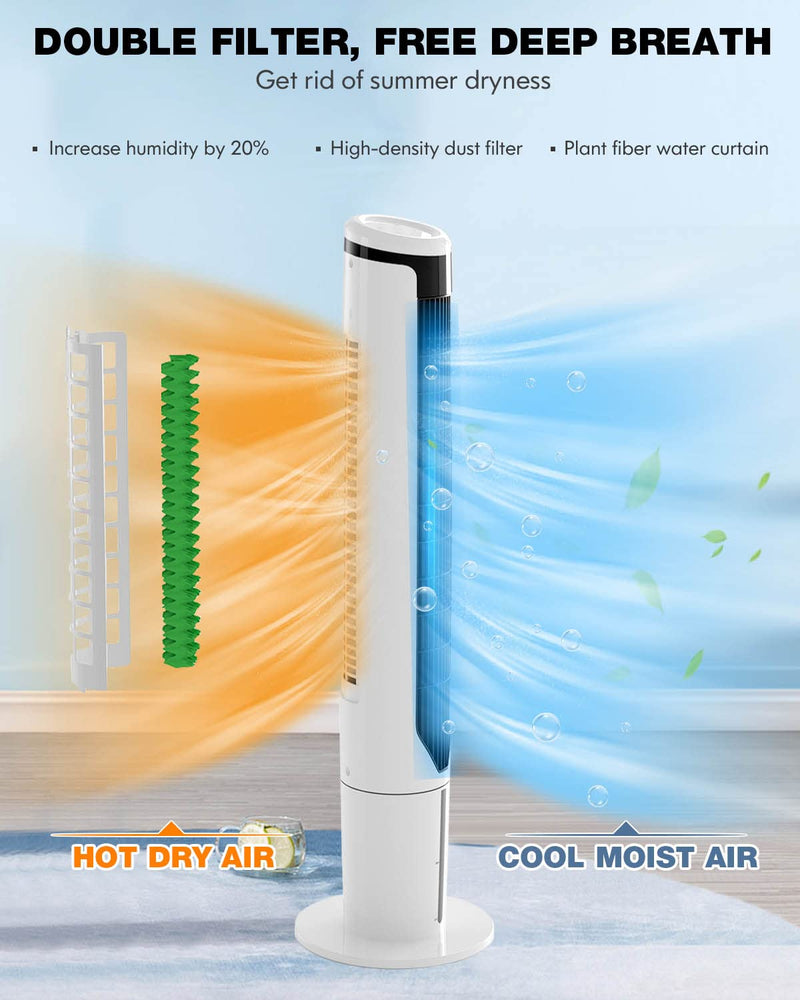 ARLIME Portable Air Conditioner, Evaporative Tower Cooling Fan with Remote