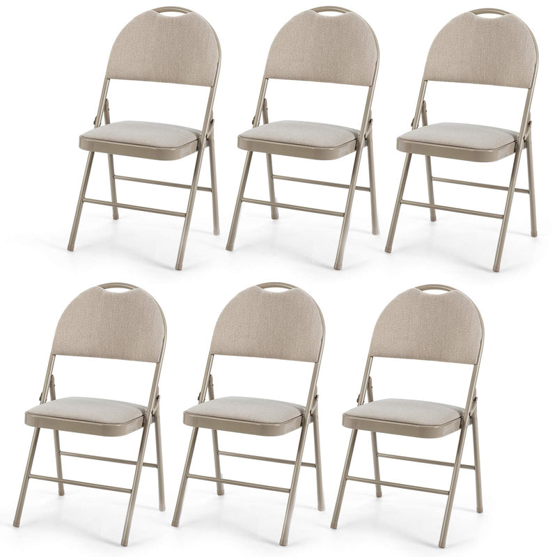 ARLIME 6 PCS Folding Chairs w/Padded Seats, Padded Folding Chair w/Handle Hole, Upholstered Seat