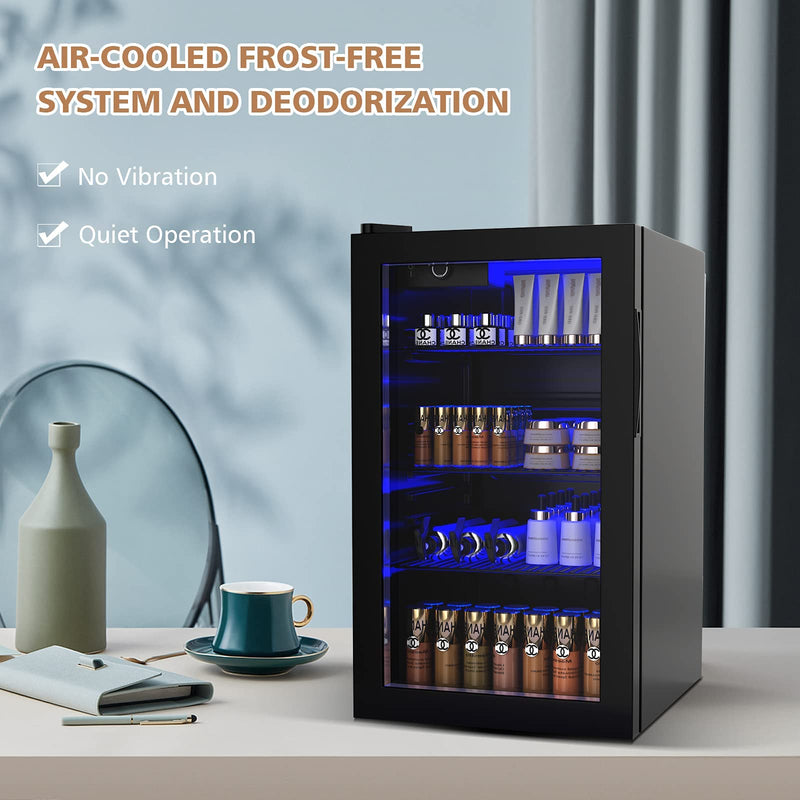 ARLIME Mini Fridge, Drink Cooler, 120 Can, Beverage Refrigerator with Glass Door